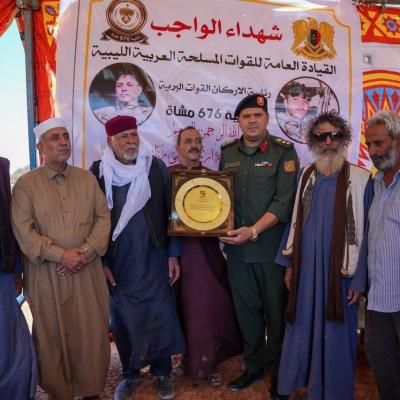 On Behalf of General Saddam Haftar: Ground Forces Delegation Offers Condolences to Families of Fallen Soldiers